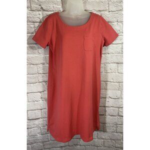 T by Talbots Size X Coral Pink Soft Cotton Blend Stretch Casual Shift Dress